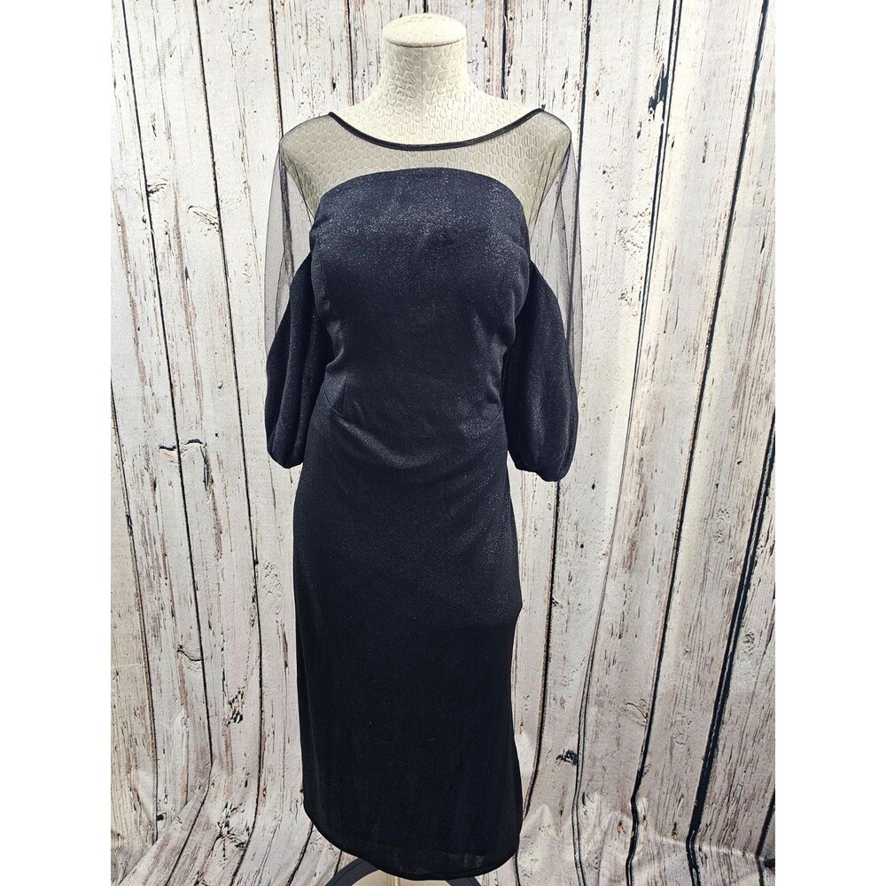 RENE RUIZ COLLECTION Women's 12/14 Illusion Neckline Shimmery Gown Dress EUC